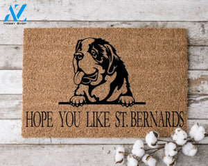 Hope You Like Saint Bernards Welcome Mat Perfect Gift for Dog Lovers Personalized Door Mat New Home Decor |