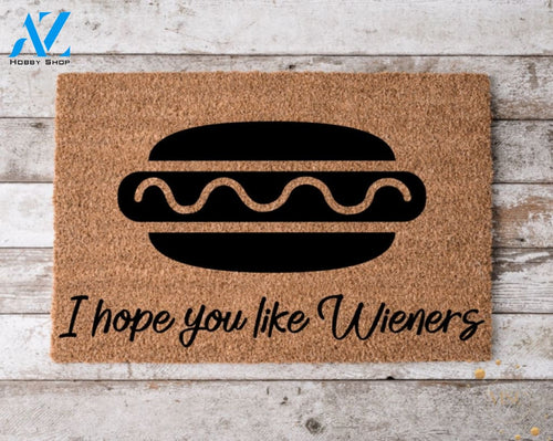 Hope You Like Wieners Dachshunds Welcome Mat Perfect Gift for Dog Owner Pet Lover Personalized Doormat Home Decor