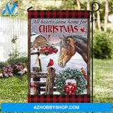 Horse drawing, Christmas wreath, Beautiful night, All hearts come home for Christmas - Jesus Flag