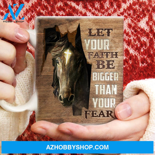 Horse painting, Let your faith be bigger than your fear - Jesus AOP Mug