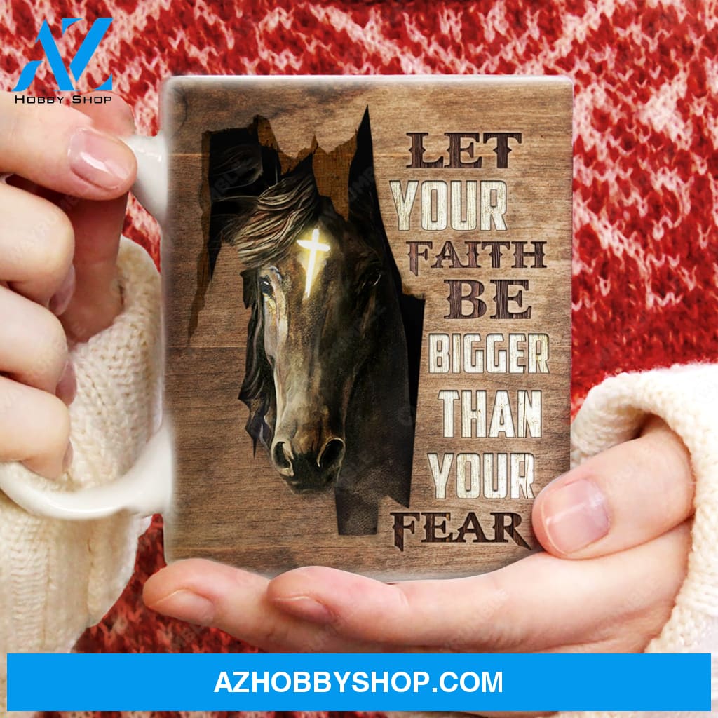Horse painting, Let your faith be bigger than your fear - Jesus AOP Mug