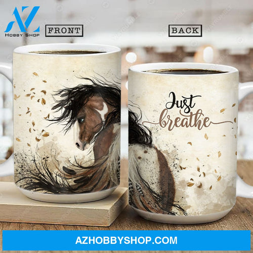 Horse painting, The amazing horse, Just breathe - Jesus AOP Mug
