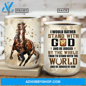 Horse painting, The incredible runner, I Would rather stand with God - Jesus AOP Mug