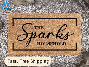 Household Customized Doormat - Personalized Family Name Rug - Entry Way - Home Decor - Last Name Doormat - Housewarming