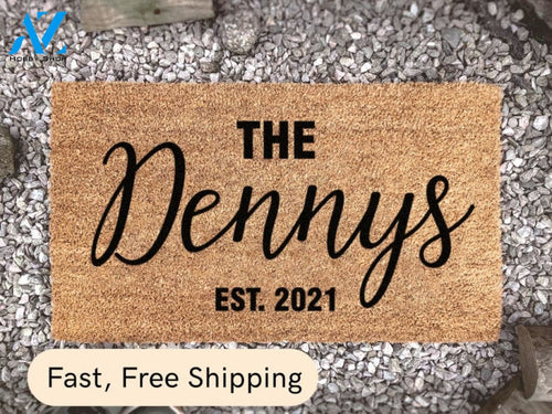 Housewarming Family Name Door Mat - Custom Door Mat - Personalised Doormat - Established Date - Home Decor - Wedding