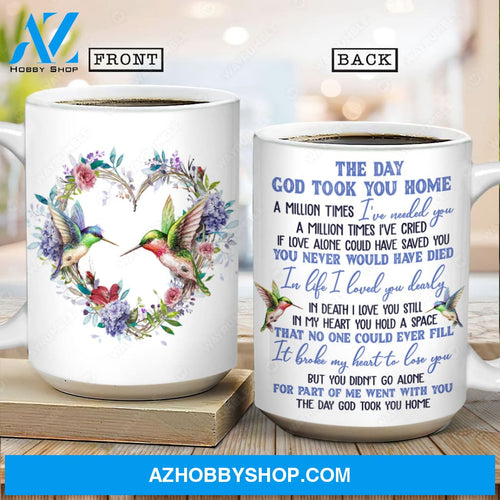 Hummingbird, Wild flower wreath, The day God took you home - Heaven AOP Mug