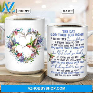 Hummingbird, Wild flower wreath, The day God took you home - Heaven AOP Mug