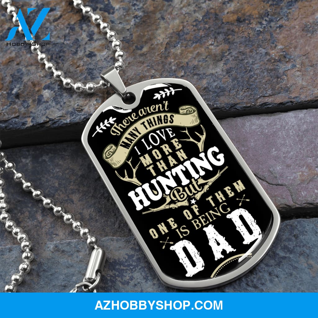 Hunting DAD 2 - Graphical Dog Tag & Ball chain (steel)