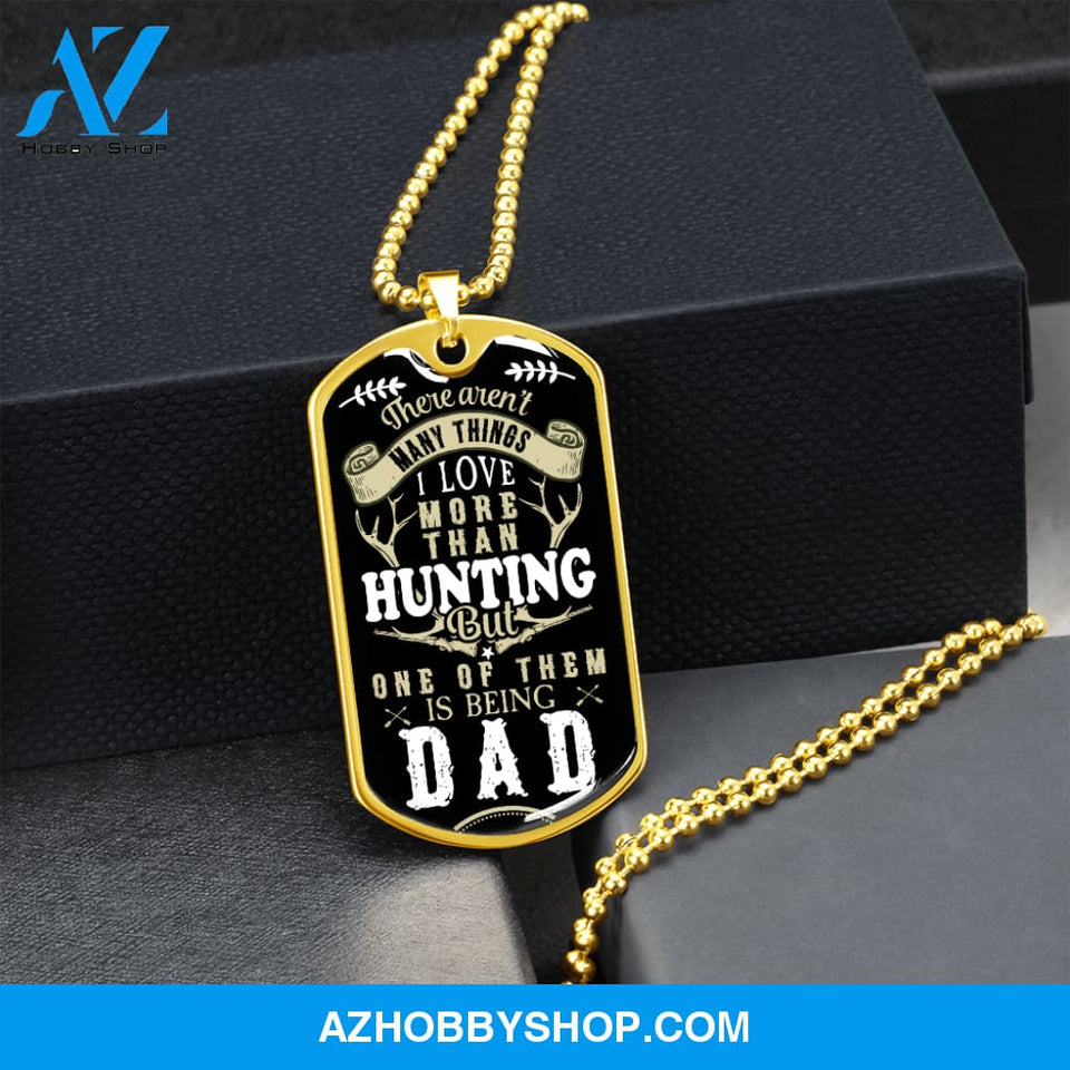 Hunting DAD - Graphical Dog Tag & Ball Chain
