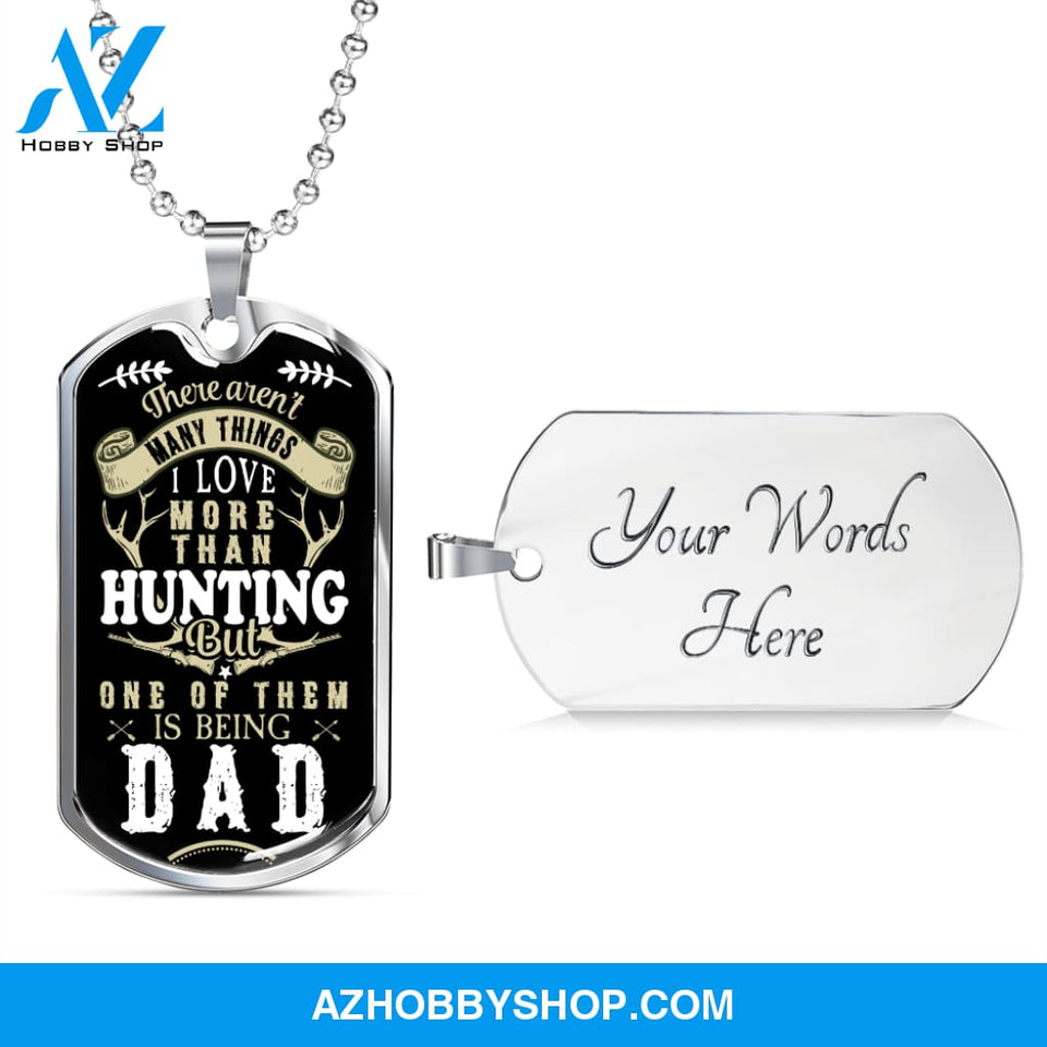 Hunting DAD - Graphical Dog Tag & Ball Chain