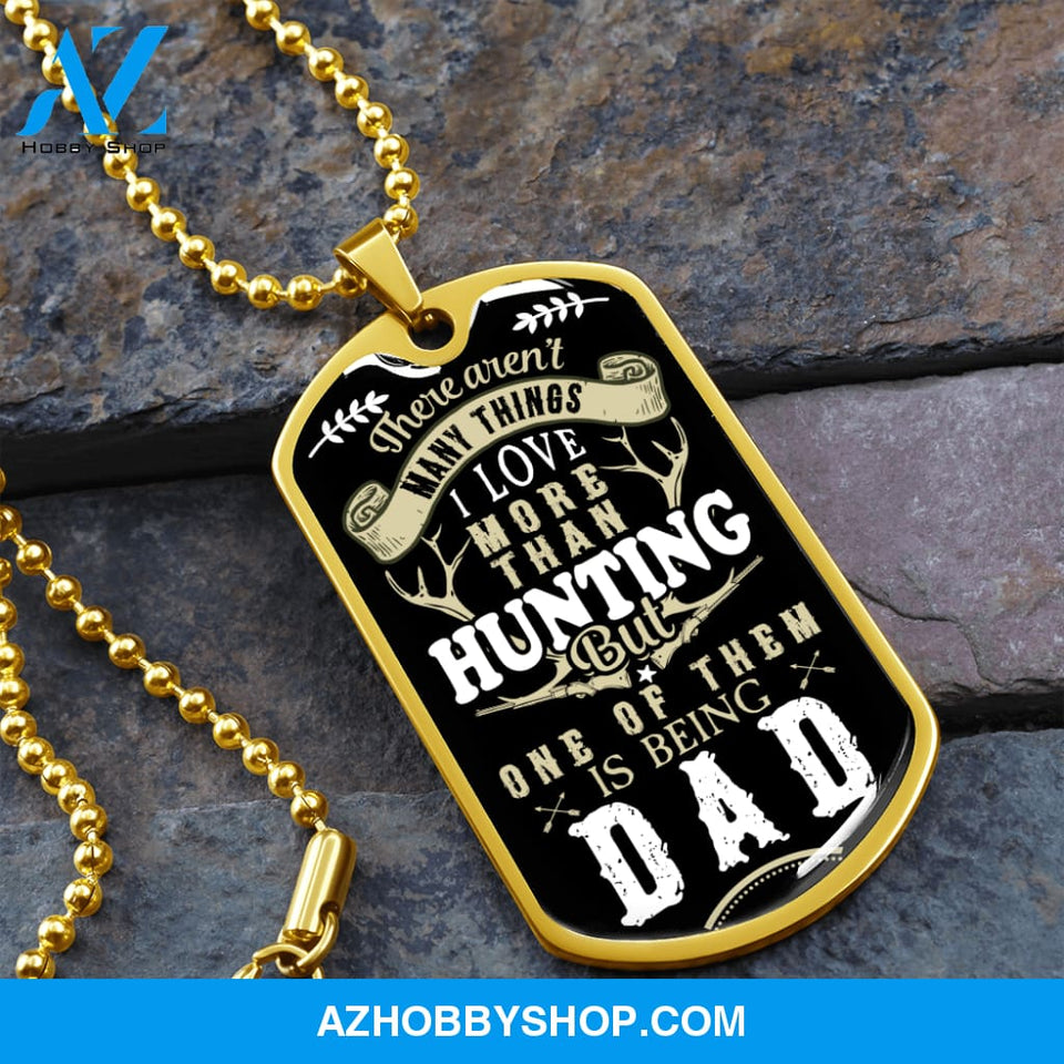 Hunting DAD - Graphical Dog Tag & Ball Chain