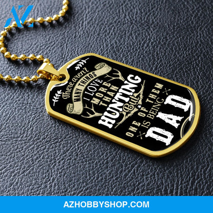 Hunting DAD - Graphical Dog Tag & Ball Chain