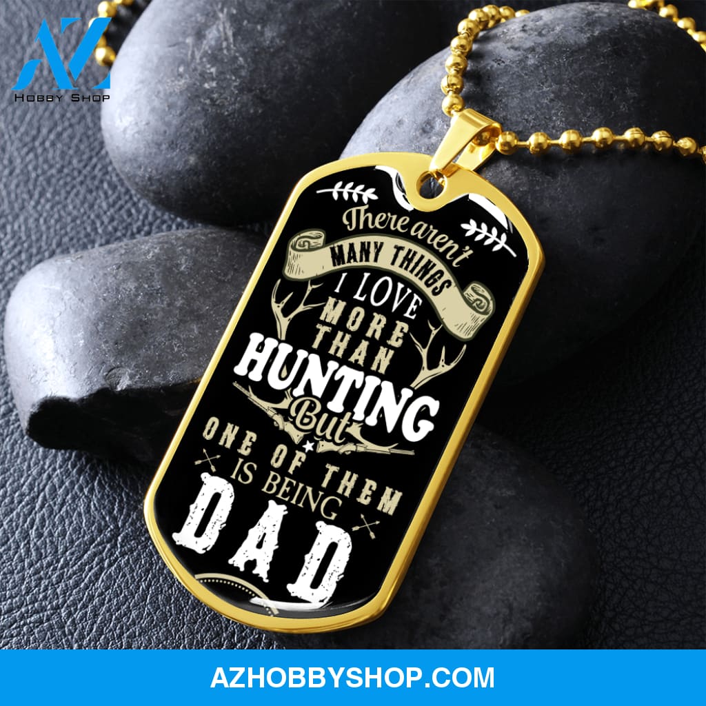 Hunting DAD - Graphical Dog Tag & Ball Chain