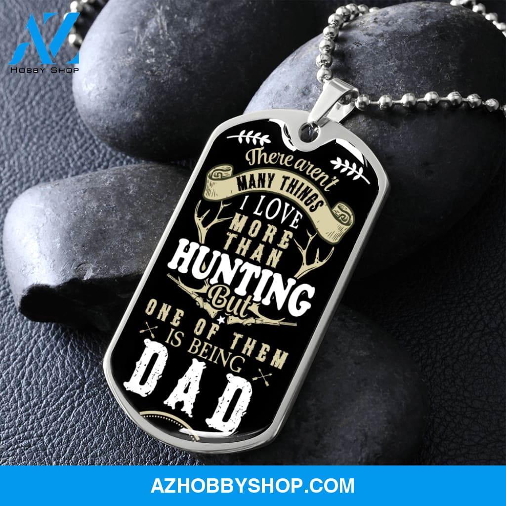Hunting DAD - Graphical Dog Tag & Ball Chain