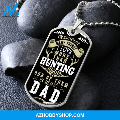 Hunting DAD - Graphical Dog Tag & Ball Chain