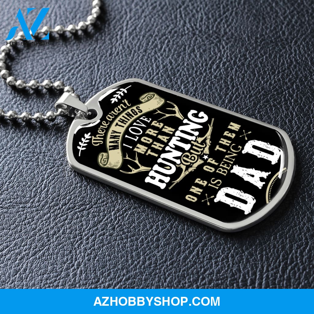 Hunting DAD - Graphical Dog Tag & Ball Chain