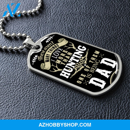 Hunting DAD - Graphical Dog Tag & Ball Chain