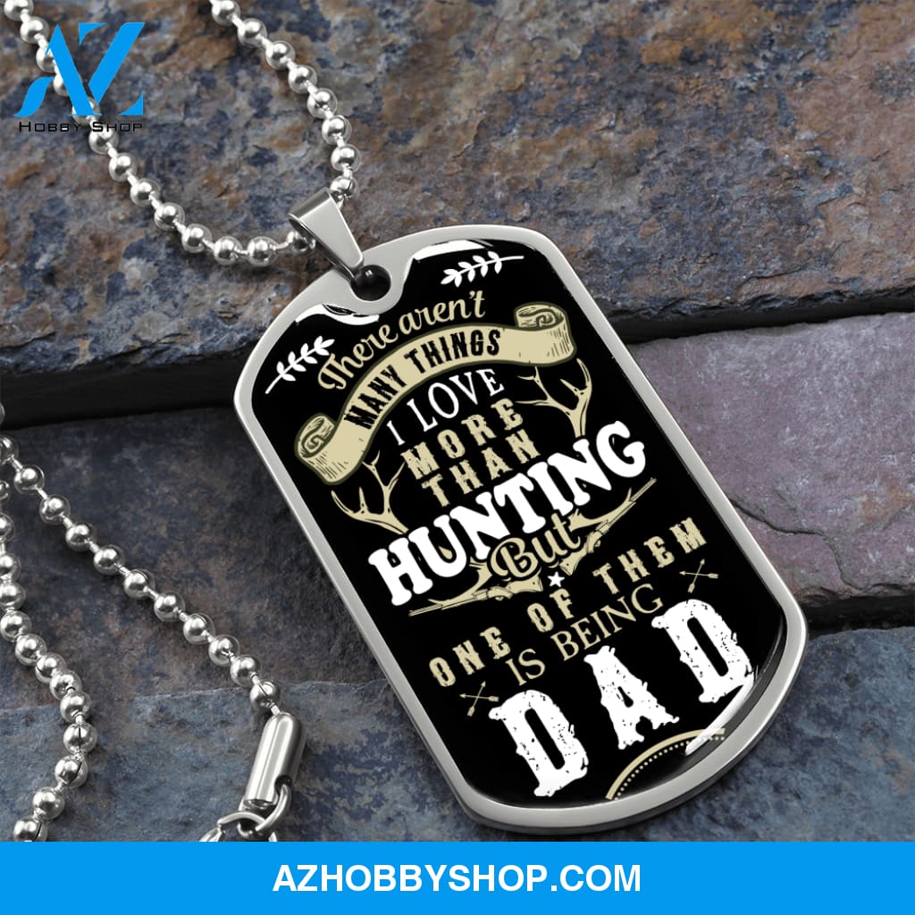 Hunting DAD - Graphical Dog Tag & Ball Chain