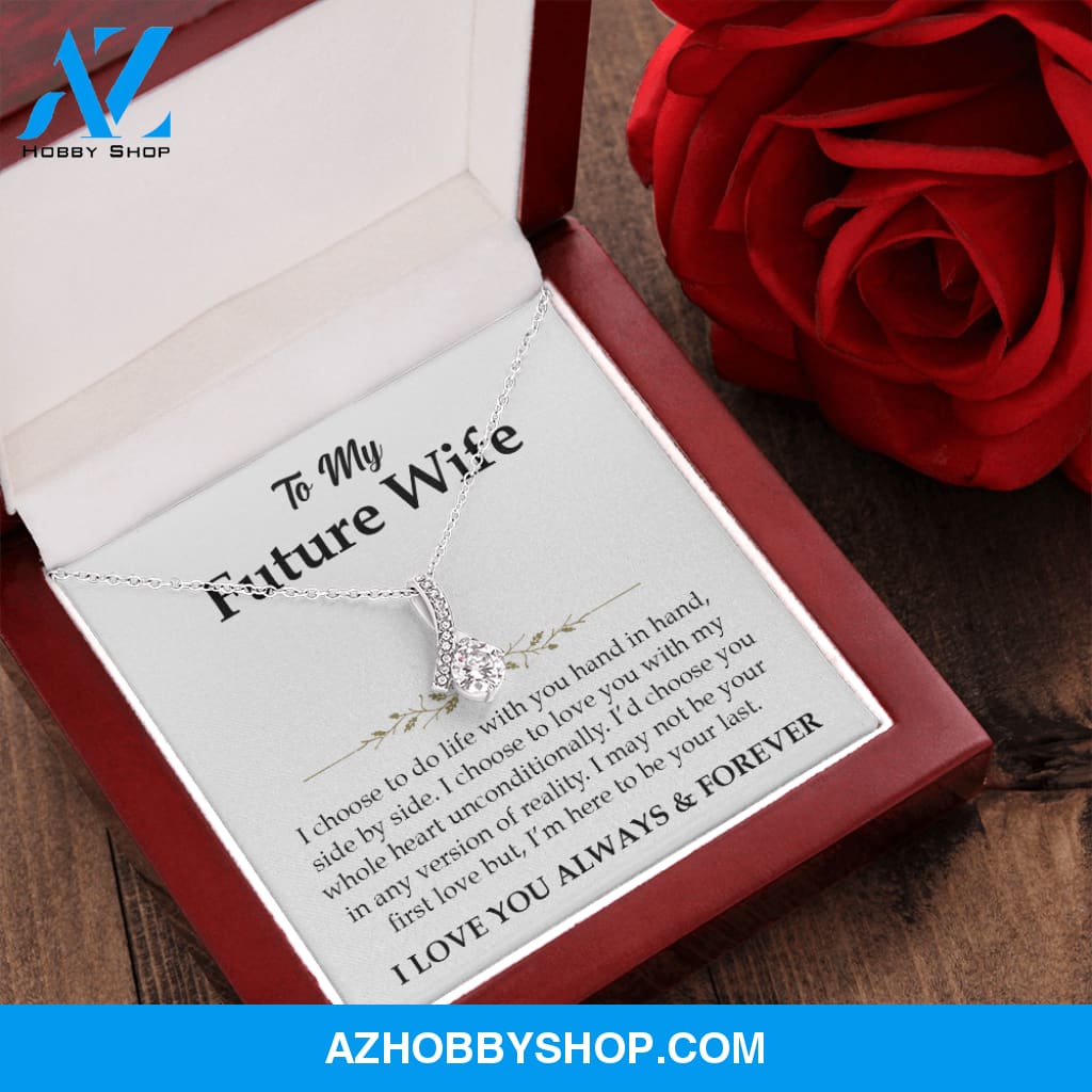 I Choose You to my Future Wife White Gold Necklace