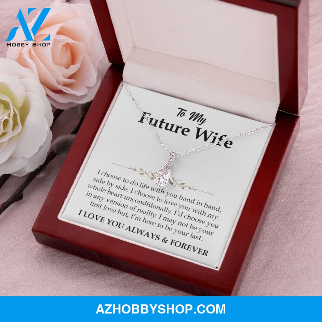 I Choose You to my Future Wife White Gold Necklace