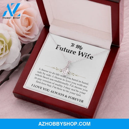 I Choose You to my Future Wife White Gold Necklace