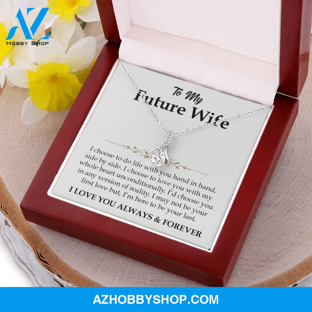 I Choose You to my Future Wife White Gold Necklace