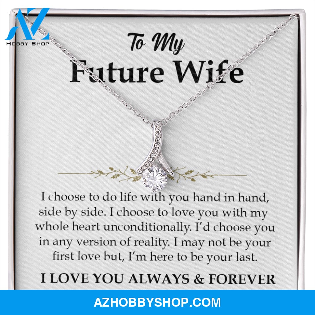 I Choose You to my Future Wife White Gold Necklace