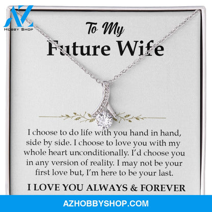 I Choose You to my Future Wife White Gold Necklace