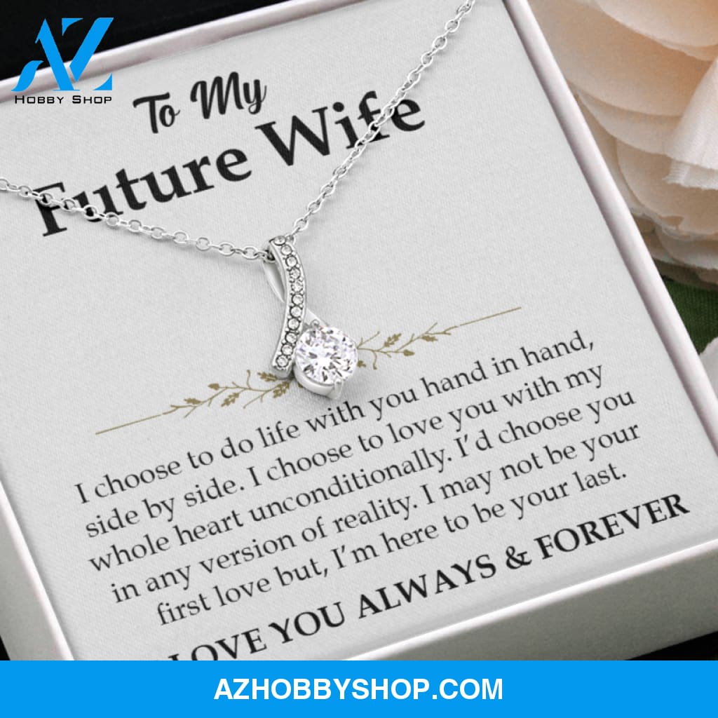I Choose You to my Future Wife White Gold Necklace