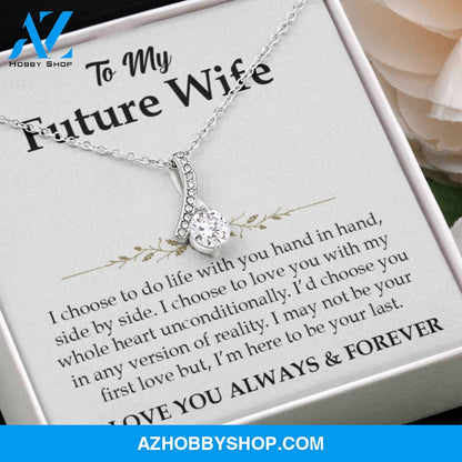I Choose You to my Future Wife White Gold Necklace