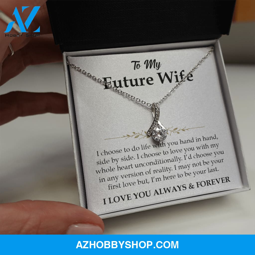 I Choose You to my Future Wife White Gold Necklace