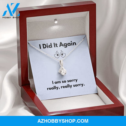 I Did It Again Sorry Forgive Me Apology Alluring Silver Necklace