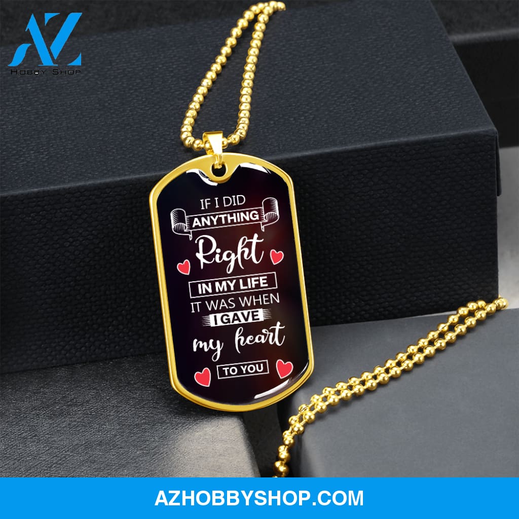 If I Did Anything Right - Graphical Dog Tag & Ball chain (steel) man