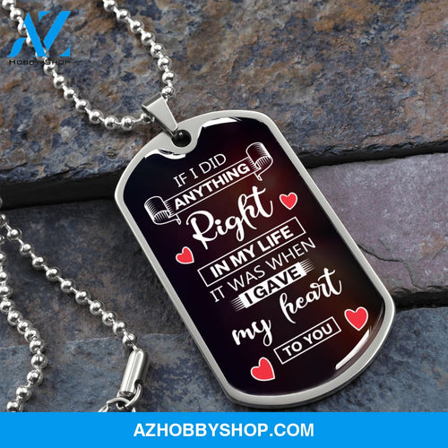 If I Did Anything Right - Graphical Dog Tag & Ball chain (steel) man