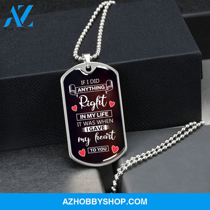 If I Did Anything Right - Graphical Dog Tag & Ball chain (steel) man