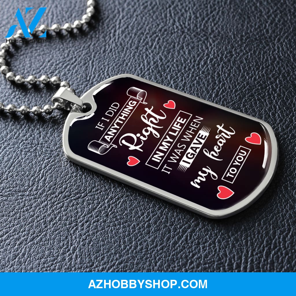 If I Did Anything Right - Graphical Dog Tag & Ball chain (steel) man