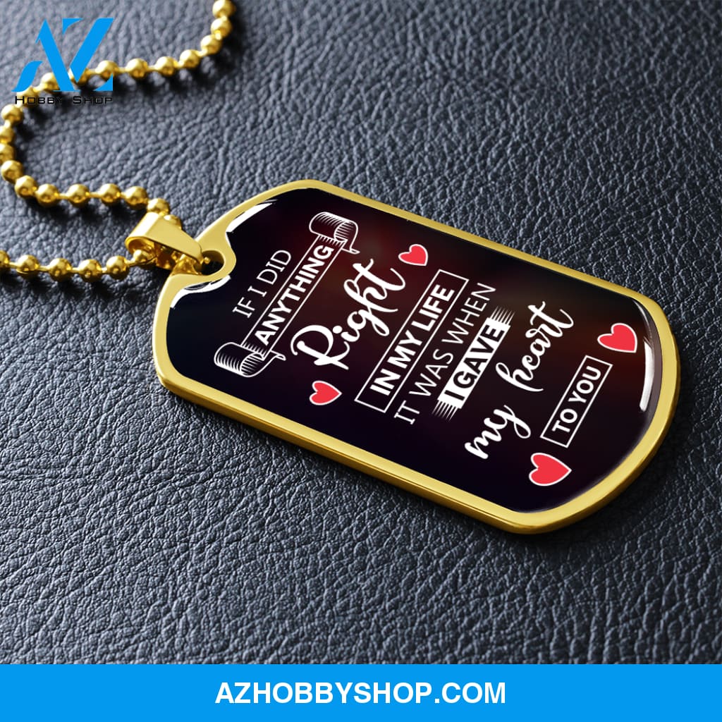 If I Did Anything Right - Graphical Dog Tag & Ball chain (steel) man