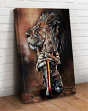 [CUSTOM] Lion And Knight Jesus Female Warrior - Matte Canvas