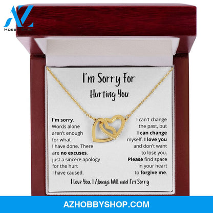 I'm Sorry - Words alone aren't enough - Interlocking Hearts Necklace
