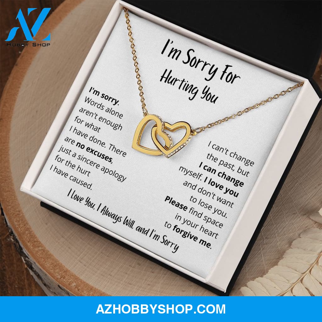 I'm Sorry - Words alone aren't enough - Interlocking Hearts Necklace