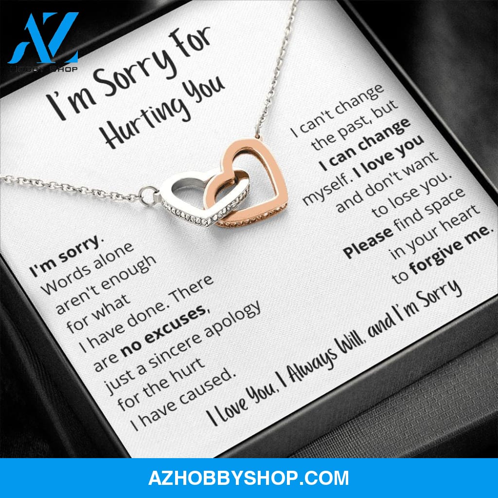 I'm Sorry - Words alone aren't enough - Interlocking Hearts Necklace