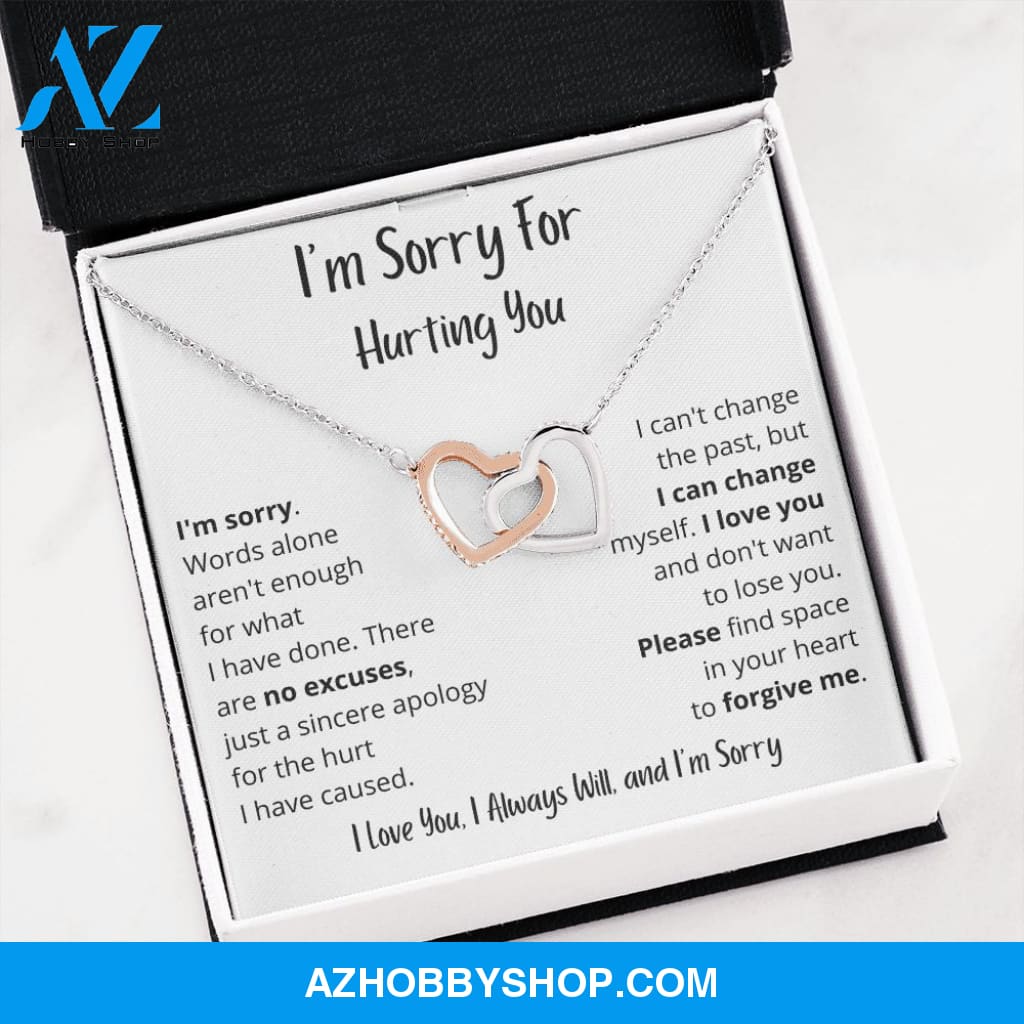 I'm Sorry - Words alone aren't enough - Interlocking Hearts Necklace