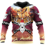 Hunting Gifts Deer Hunting Gifts Merry Christmas - Deer Hunting All Over Printed Unisex Hoodie