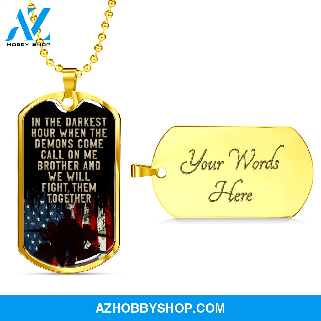 In the Darkest Hour - Graphical Dog Tag & Ball chain (steel) man