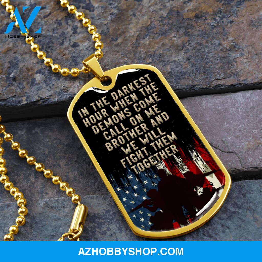 In the Darkest Hour - Graphical Dog Tag & Ball chain (steel) man