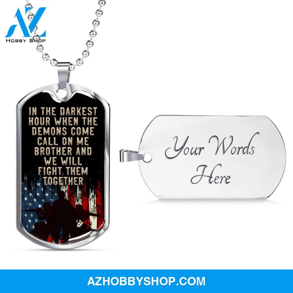 In the Darkest Hour - Graphical Dog Tag & Ball chain (steel) man