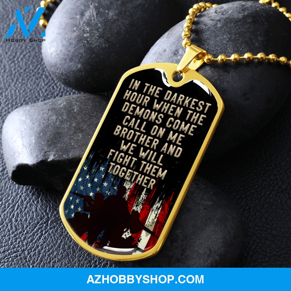 In the Darkest Hour - Graphical Dog Tag & Ball chain (steel) man