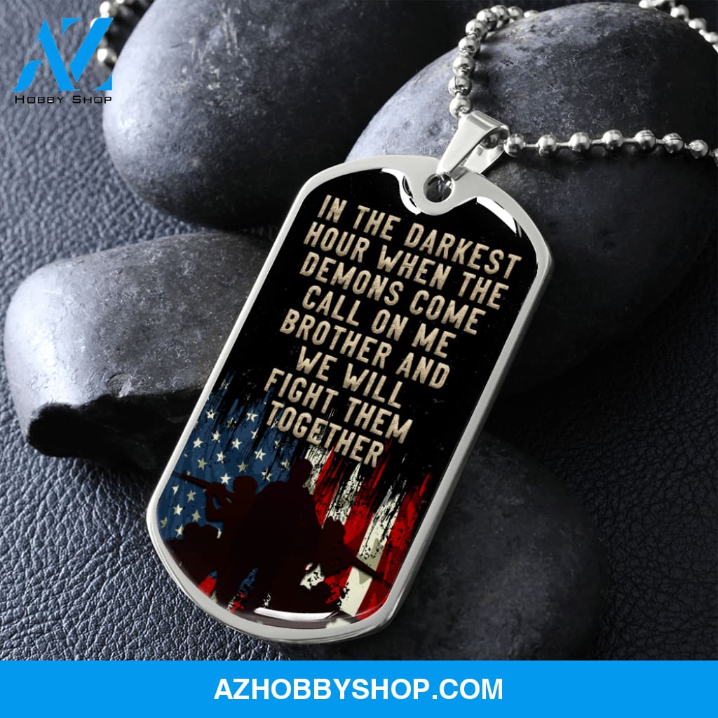 In the Darkest Hour - Graphical Dog Tag & Ball chain (steel) man