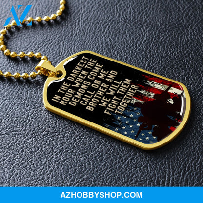 In the Darkest Hour - Graphical Dog Tag & Ball chain (steel) man