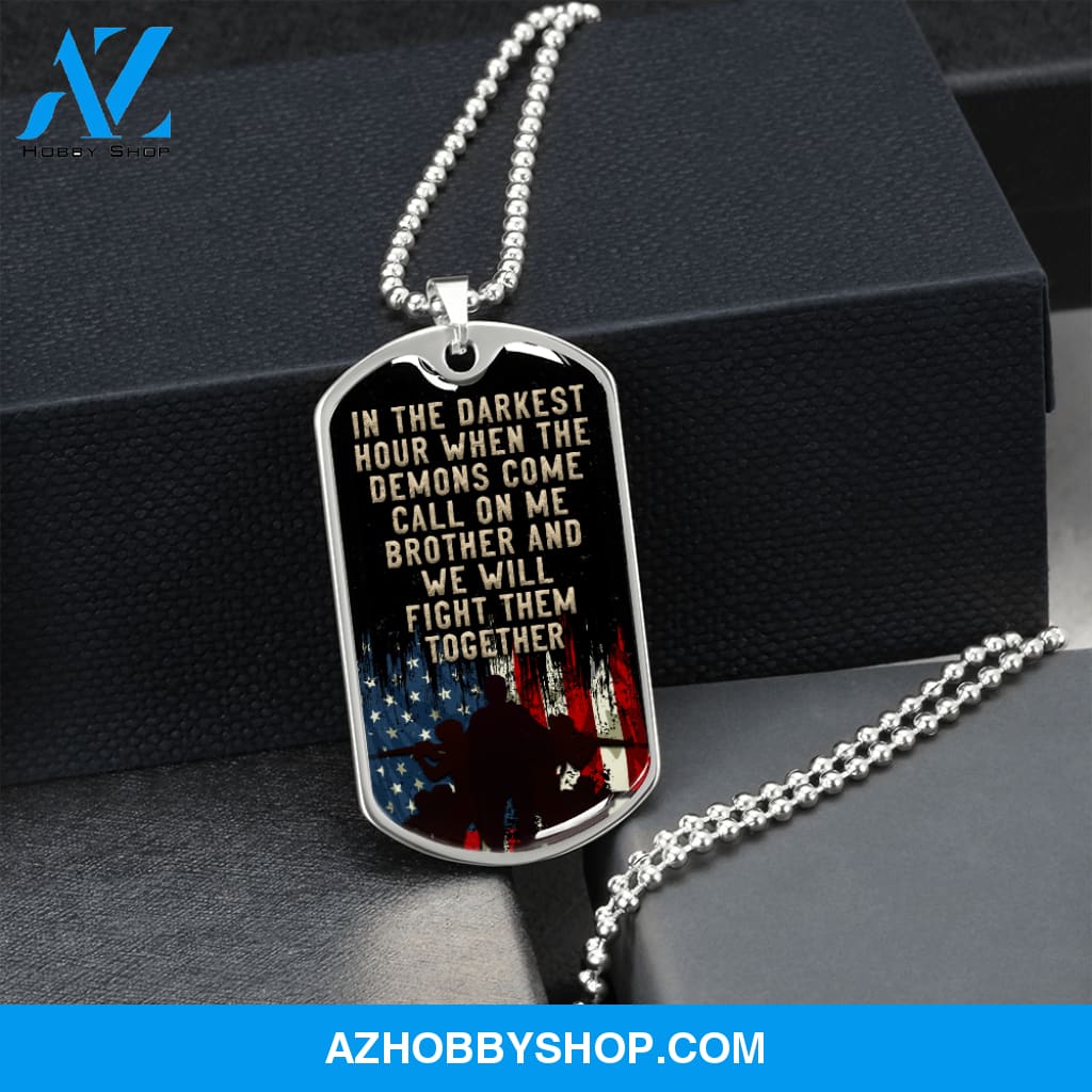In the Darkest Hour - Graphical Dog Tag & Ball chain (steel) man